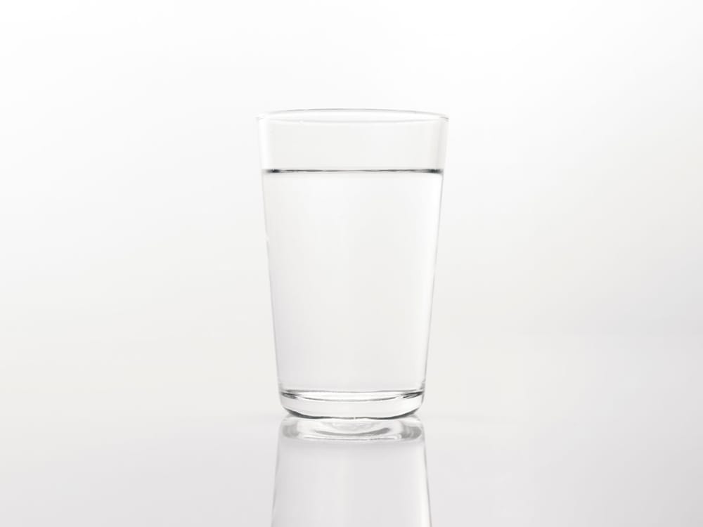 Clean glass of filtered water