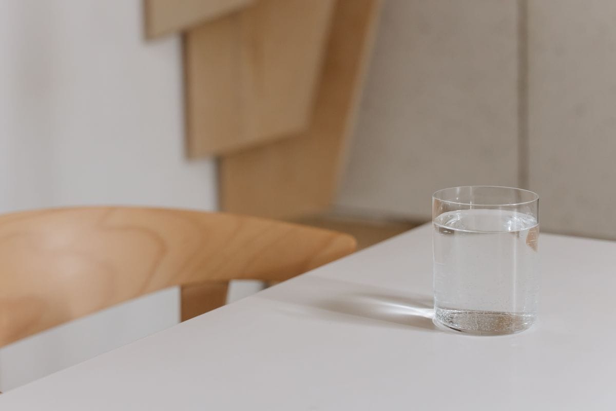 Clean glass of filtered water